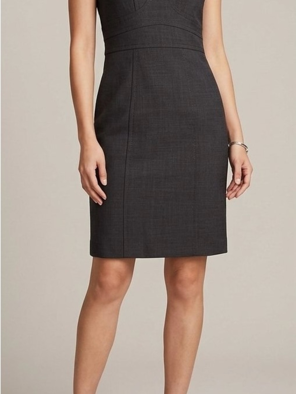 LOFT Charcoal Gray Knee Length Sleeveless Dress-6P NWOT